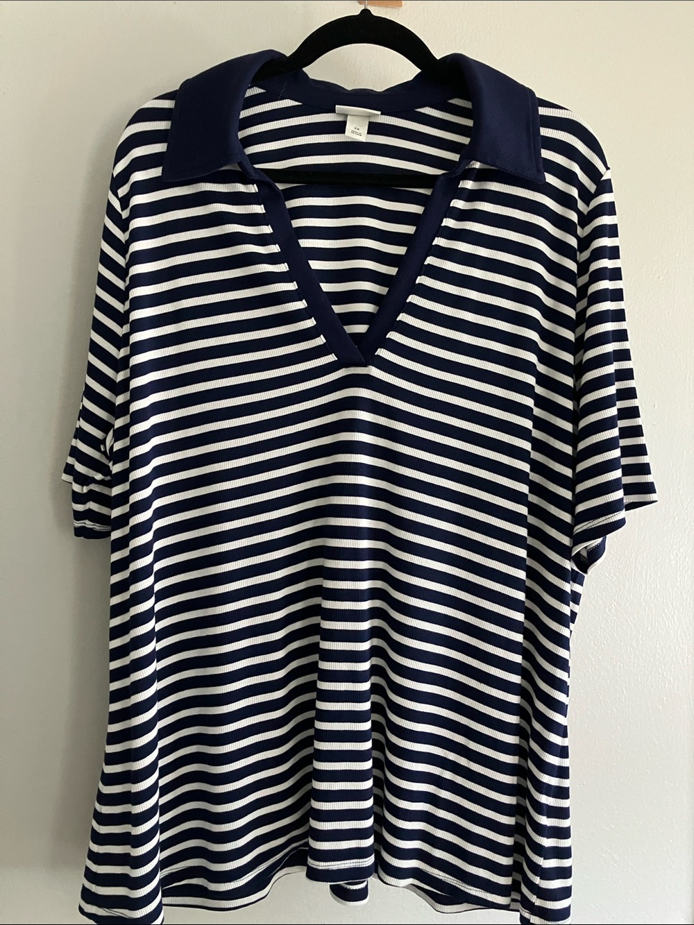 AVA VIV striped short sleeve polo size 2XL